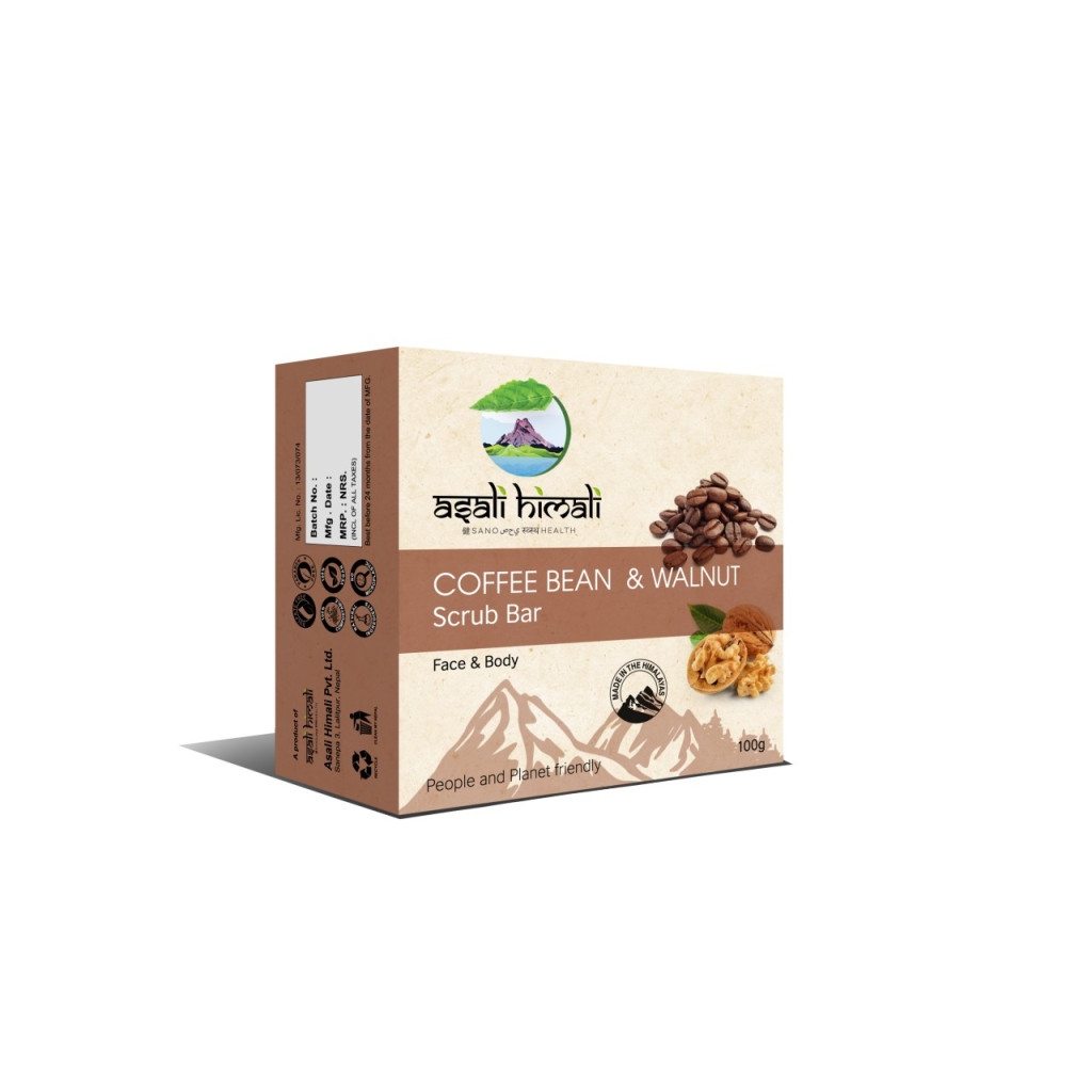 Asali Himali Coffee & Walnut Face & Body Scrub - 100 gms