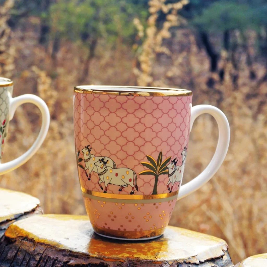 Kaunteya Pichwai Coffee Mug (Pink)