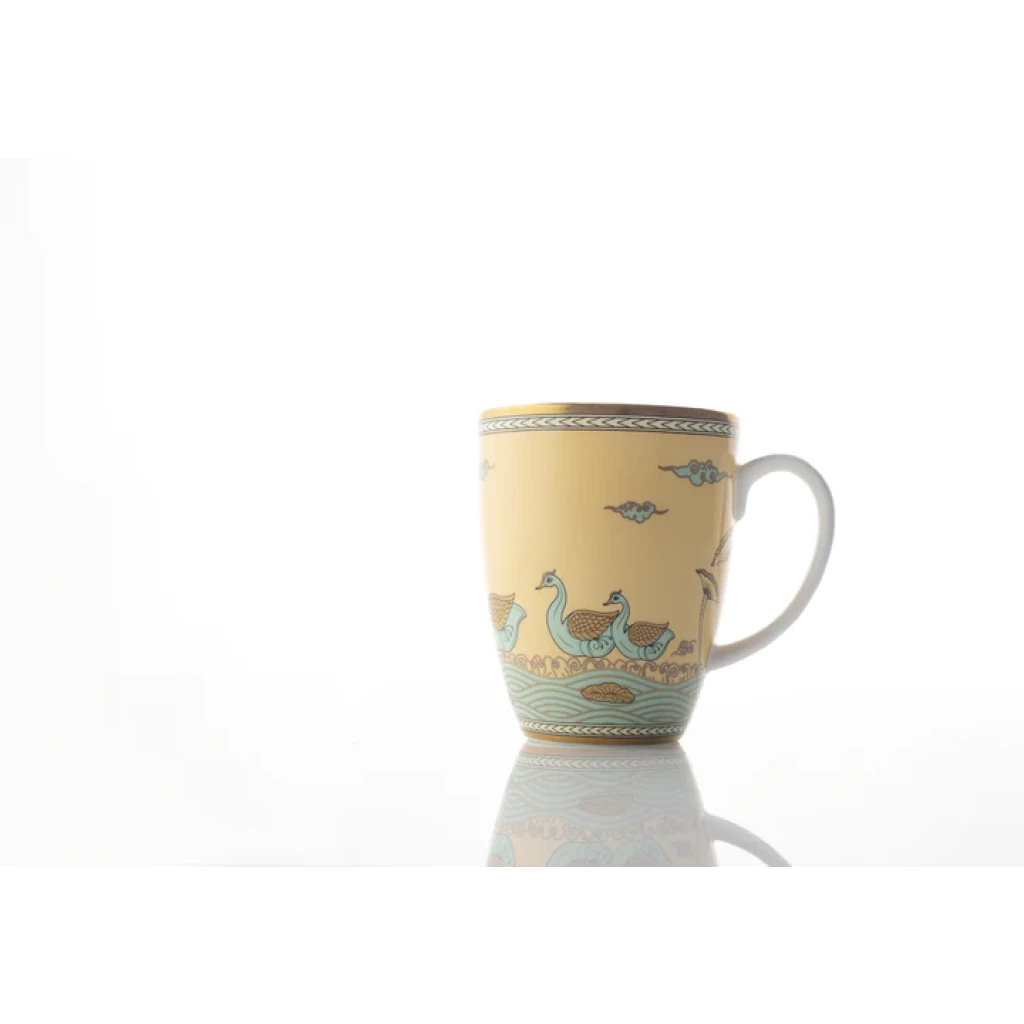 Kaunteya Airavata Swan Coffee Mug (Pastel Yellow)