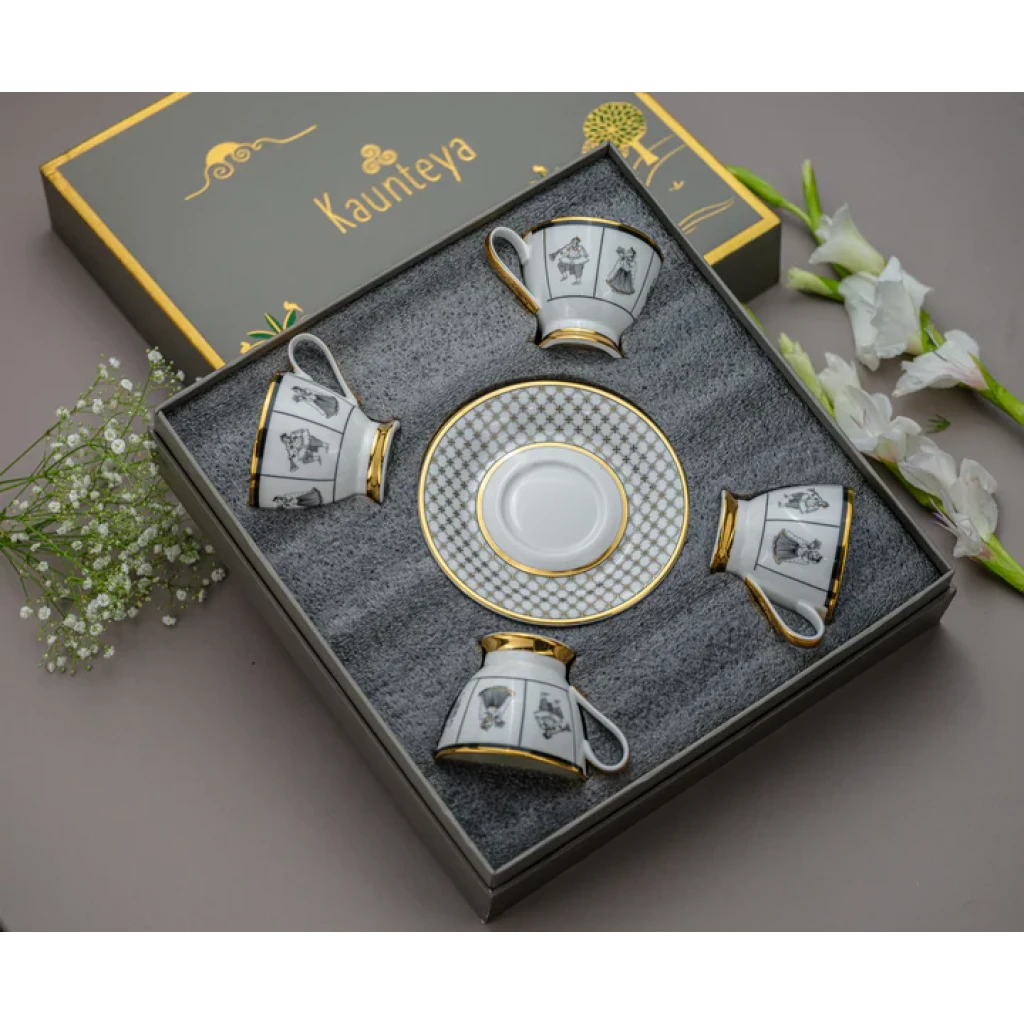 Kaunteya Byah Gift Set (4 Tea Cups and Saucers)