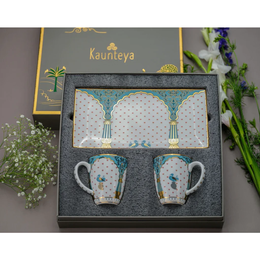 Kaunteya Dasara Gift Set (Cookie Plate and 2 Coffee Mugs)