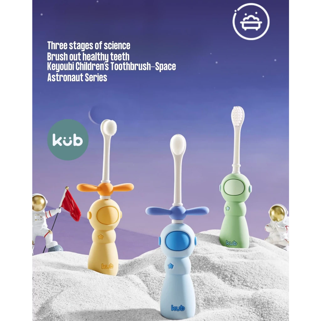 KUB Spaceman Series Soft Toothbrush 3 to 6 years (Yellow)--0