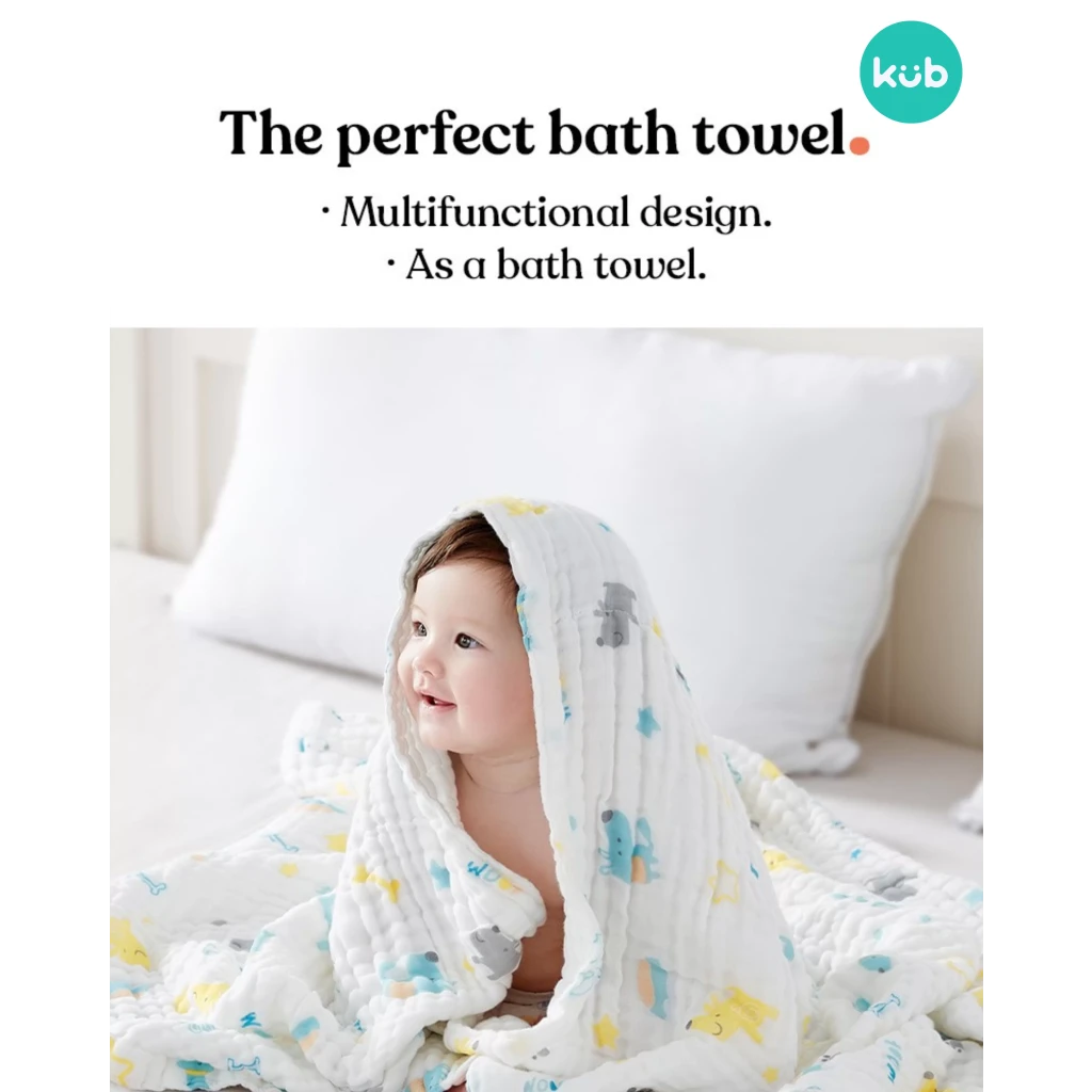 KUB Antibacterial 6 Layers Gauze Muslin Towel--4