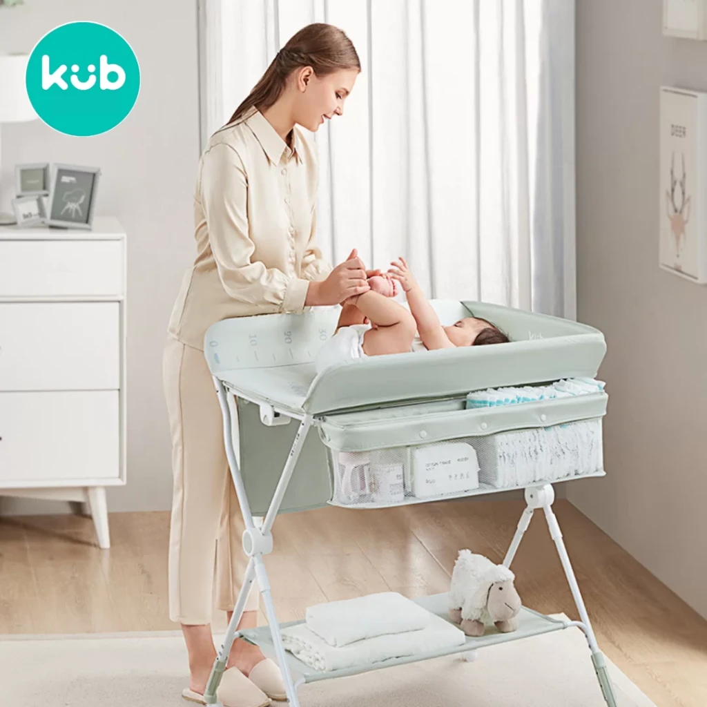KUB Foldable Changing Table With Height Measure (Green)