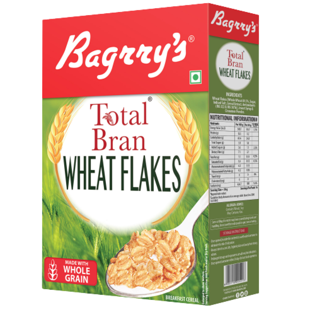 Bagrrys Total Bran Wheat Flakes 500 Gm