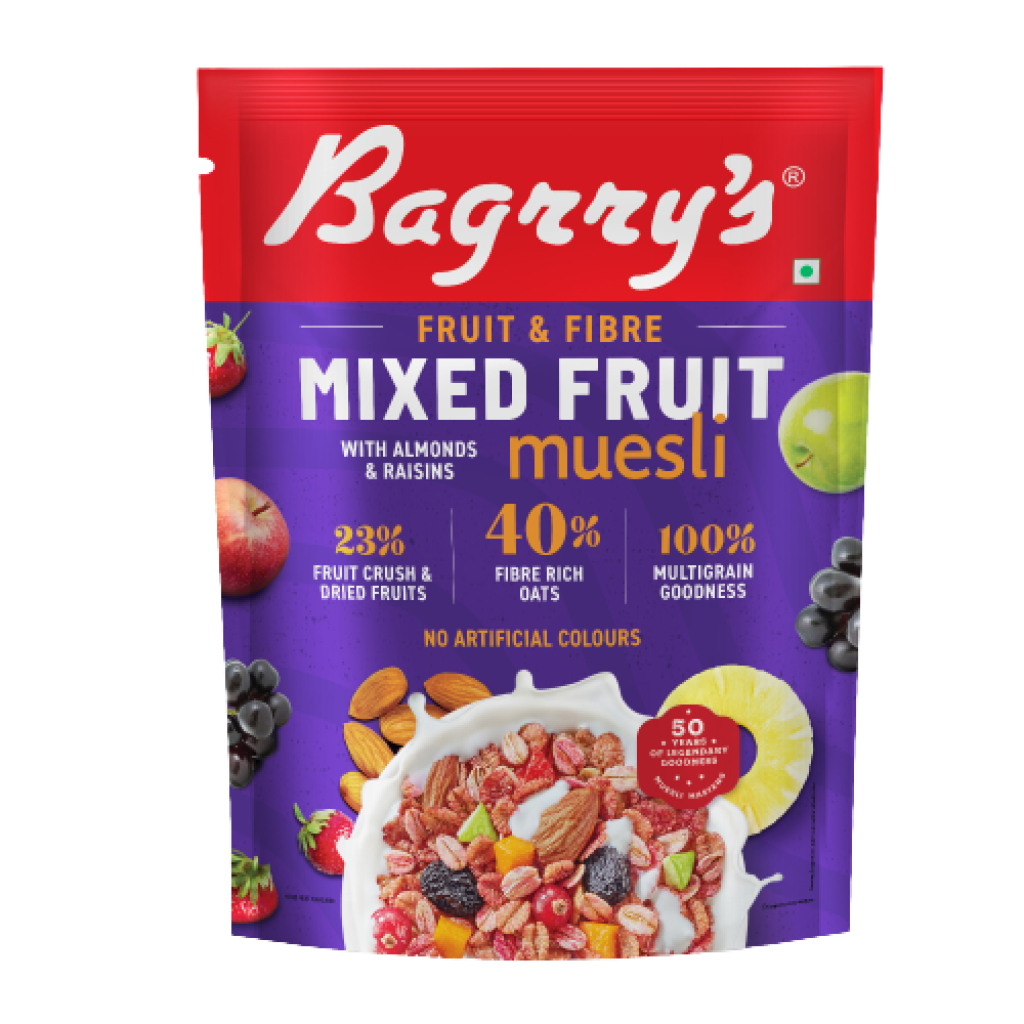 Bagrrys Fruit & Fiber Mixed Fruit Muesli 500 Gm