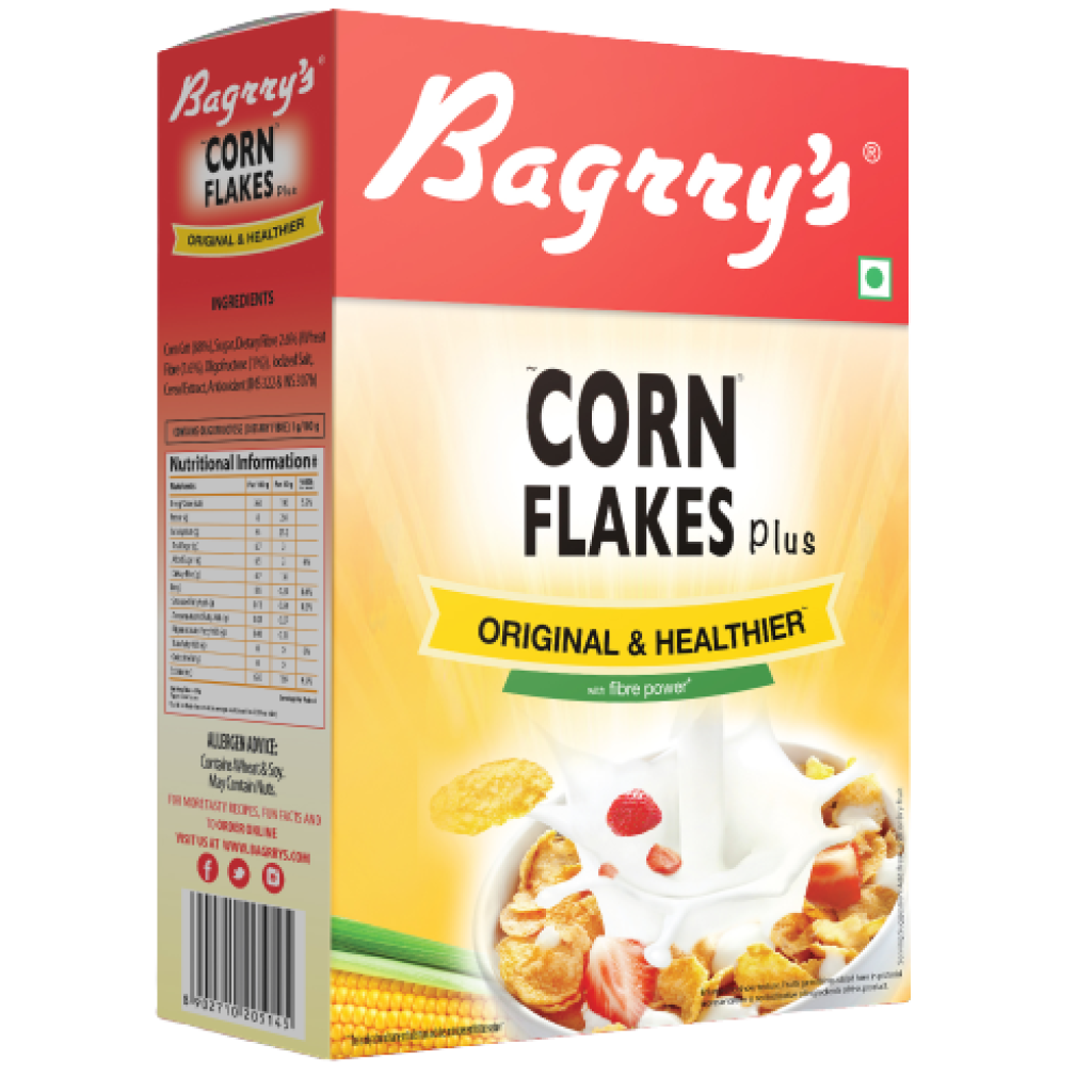 Bagrry's Corn Flakes Plus Original & Healthier Box 475g