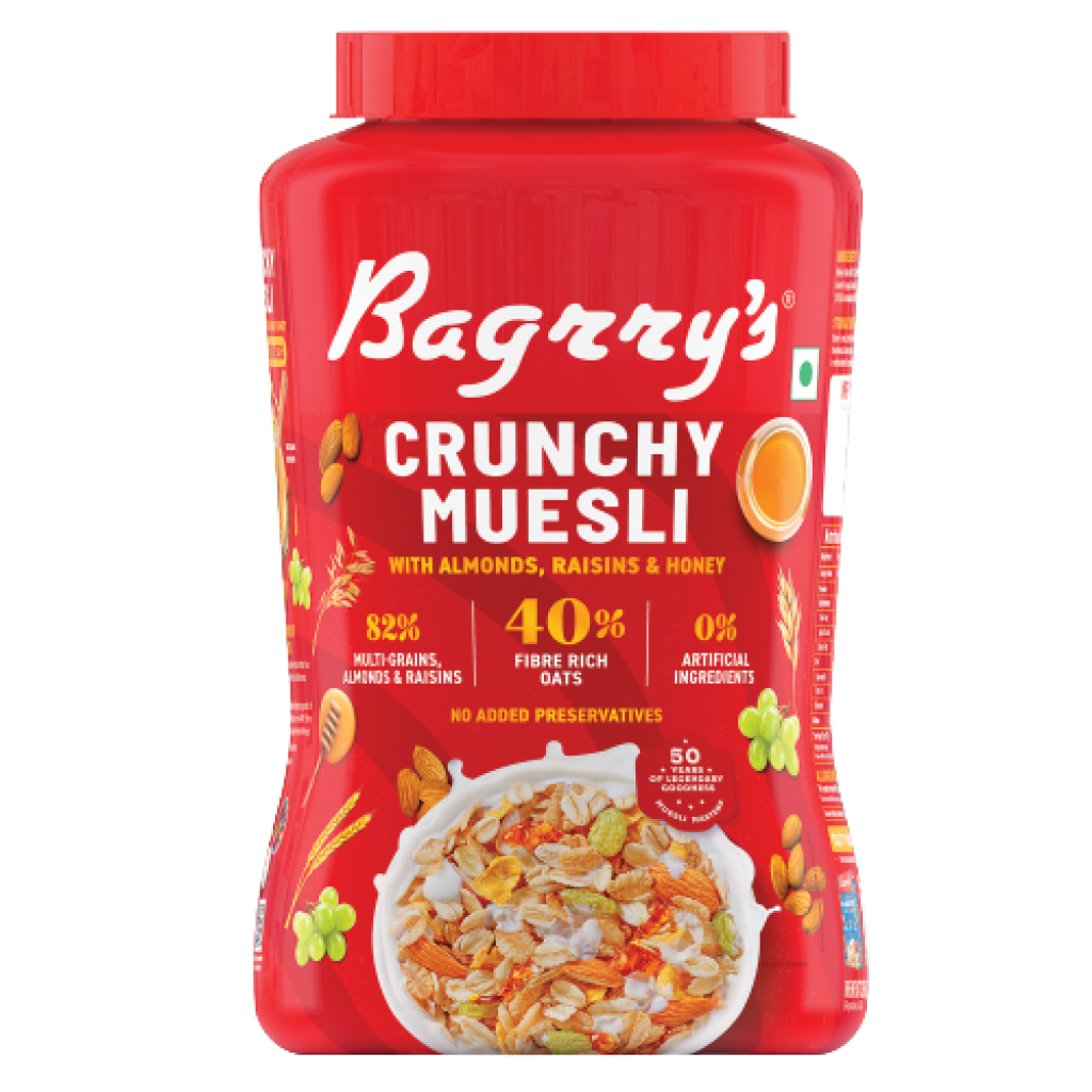 Bagrry's Crunchy Muesli With Almonds, Raisins & Honey 1Kg Jar