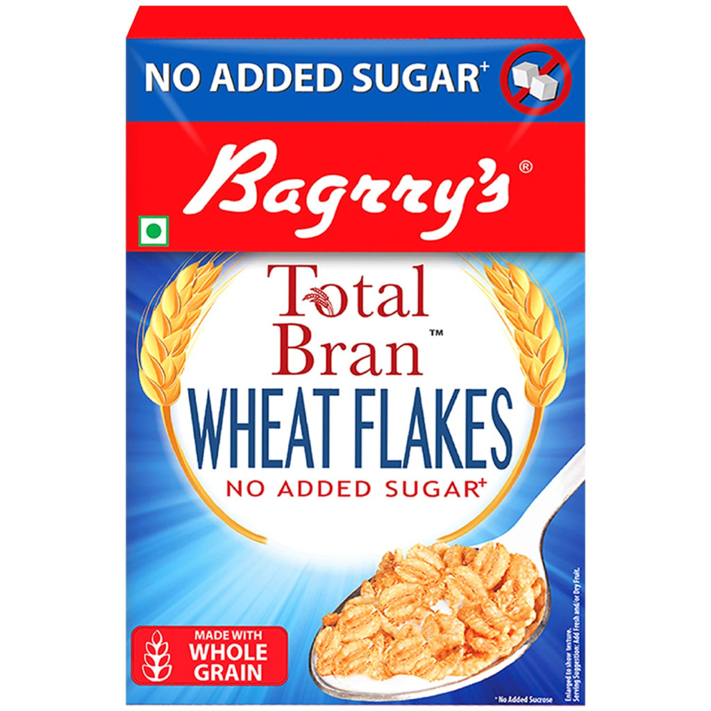 Bagrrys Total Bran Wheat Flakes No Added Sugar 500 Gm