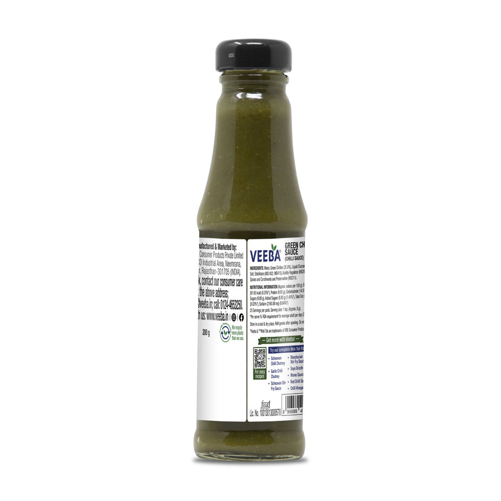 Veeba's Green Chilli Sauce 200 Gm--4